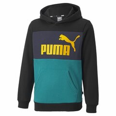Bērnu Sporta Krekls ar Kapuci Puma Essentials+ Colourblock Youth Melns cena un informācija | Zēnu jakas, džemperi, žaketes, vestes | 220.lv