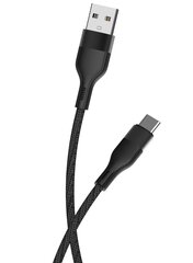 Maxlife MXUC-07 cable USB - USB-C 1,0 m 3A black nylon цена и информация | Кабели и провода | 220.lv