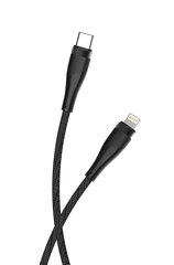 Maxlife MXUC-08 cable USB-C - Lightning 1,0 m 27W black nylon цена и информация | Кабели и провода | 220.lv