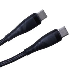 Maxlife MXUC-08 cable USB-C - USB-C 1,0 m 60W black nylon цена и информация | Кабели и провода | 220.lv