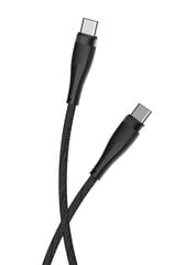 Maxlife MXUC-09 angle cable USB-C - USB-C 1,0 m 60W black цена и информация | Кабели и провода | 220.lv