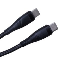 Maxlife MXUC-09 angle cable USB-C - USB-C 1,0 m 60W black цена и информация | Кабели и провода | 220.lv
