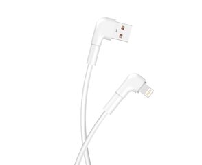 Maxlife MXUC-09 angle cable USB - Lightning 1,0 m 2,4A white цена и информация | Кабели и провода | 220.lv