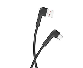 Maxlife MXUC-09 angle cable USB - USB-C 1,0 m 3A black цена и информация | Кабели и провода | 220.lv