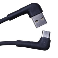 Maxlife MXUC-09 angle cable USB - USB-C 1,0 m 3A black цена и информация | Кабели и провода | 220.lv