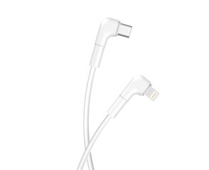 Maxlife MXUC-09 angle cable USB-C - Lightning 1,0 m 27W white цена и информация | Кабели и провода | 220.lv