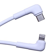 Maxlife MXUC-09 angle cable USB-C - Lightning 1,0 m 27W white цена и информация | Кабели и провода | 220.lv