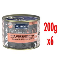 Dr.Clauder's Nr.4 Lasis & Vista ar kvinoju 200g x 6 цена и информация | Консервы для котов | 220.lv