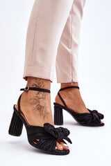 Modes sandales ar banti uz papēžiem, melnā krāsā цена и информация | Женские босоножки | 220.lv