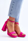 Modes zamšādas kvadrātveida augstpapēžu sandales Fuchsia Merila cena un informācija | Sieviešu sandales | 220.lv