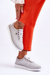 Modes ažūra ādas sporta apavi baltā sudraba krāsā Cantare cena un informācija | Sporta apavi sievietēm | 220.lv