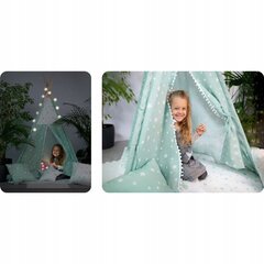 Детская вигвам-палатка с подсветкой Nukido, ментоловая цена и информация | Детские игровые домики | 220.lv