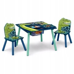 Комплект детской мебели Dinosaurs, стол + 2 стула цена и информация | Детские столы и стулья | 220.lv