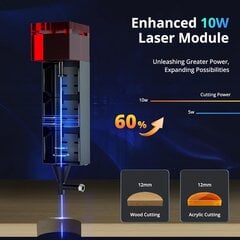 Станок для лазерной гравировки и резки Mecpow X3 Pro 10W цена и информация | Пилы, циркулярные станки | 220.lv