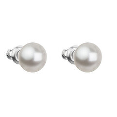 Eleganti auskari Troli Pearl White 71070.1 71108.1 cena un informācija | Auskari | 220.lv