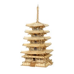 Rolife DIY Five-storied Pagoda 3D Wooden Puzzle TGN02 цена и информация | Пазлы | 220.lv