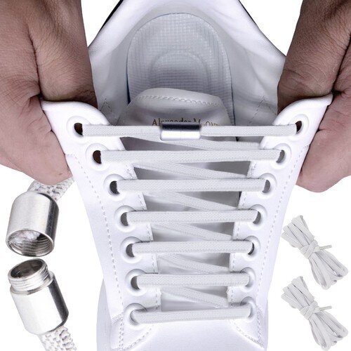 Elastīgās kurpju šņores, baltas, 2 gab. cena un informācija | Citas fitnesa preces | 220.lv