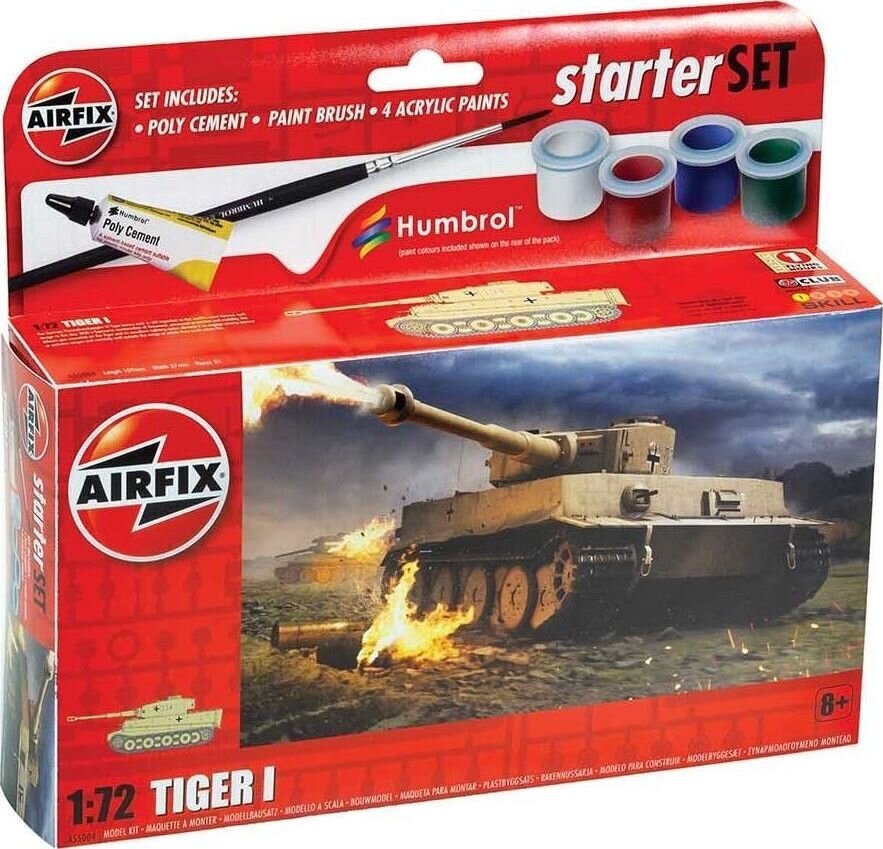 Konstruktors Airfix - Tiger I dāvanu komplekts, 1/72, 55004 цена и информация | Konstruktori | 220.lv