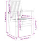 8 gab. dārza krēslu komplekts vidaXL, brūni cena un informācija | Dārza krēsli | 220.lv