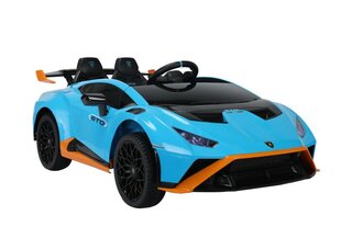 Vienvietīgs elektroauto Lamborghini Lean Toys, zils cena un informācija | Bērnu elektroauto | 220.lv