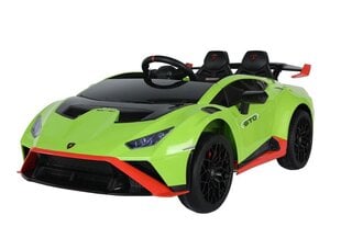 Vienvietīgs elektroauto Lamborghini Lean Toys, zaļš cena un informācija | Bērnu elektroauto | 220.lv