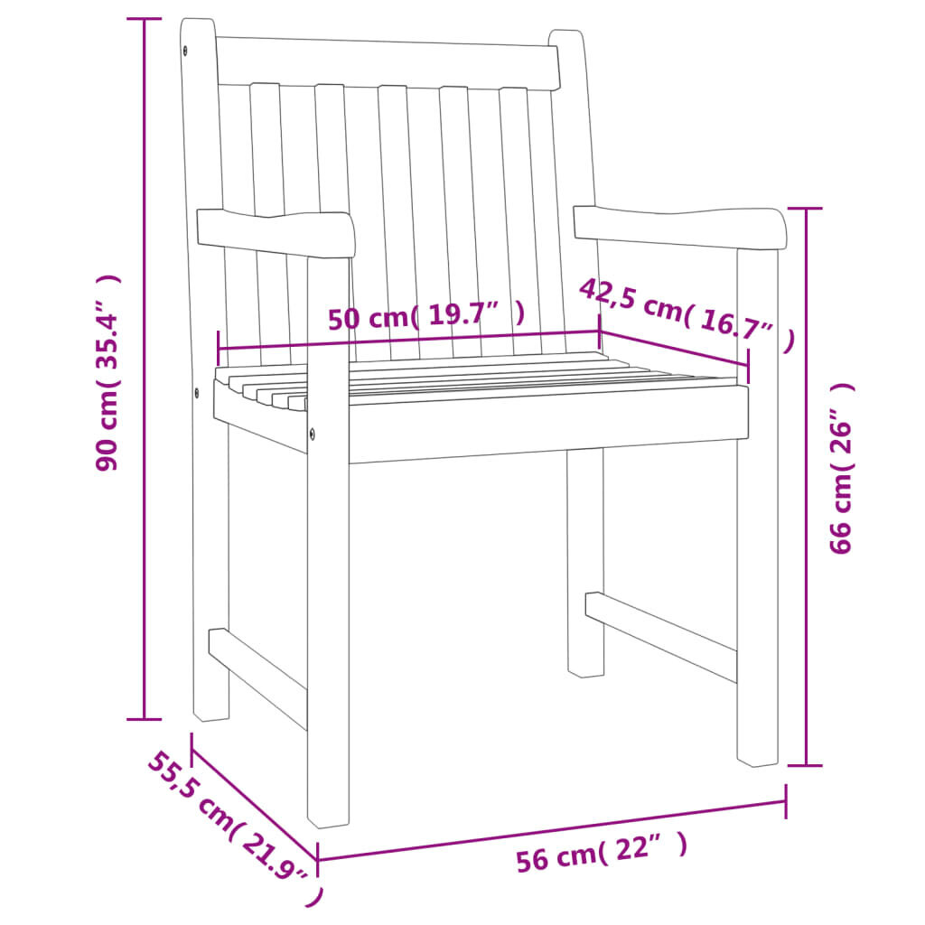 4 gab. dārza krēslu komplekts vidaXL, brūni cena un informācija | Dārza krēsli | 220.lv