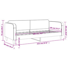 Dīvāngulta vidaXL, 80x200 cm, pelēkbrūna cena un informācija | Gultas | 220.lv