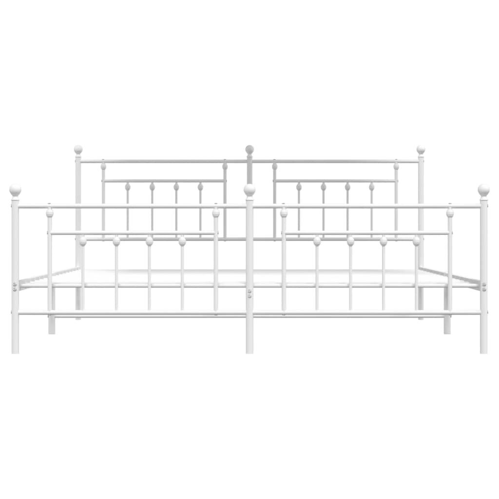 Gultas rāmis vidaXL, 200x200 cm, balts cena un informācija | Gultas | 220.lv