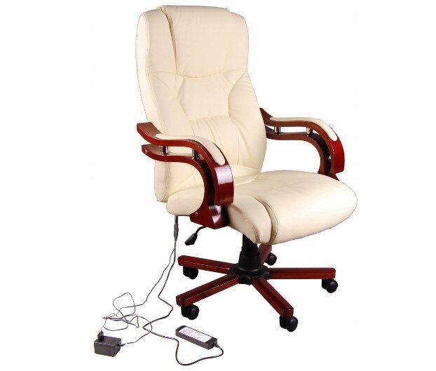 Biroja krēsls ar masāžas funkciju Giosedio BSL005M, bēšā krāsā cena un informācija | Biroja krēsli | 220.lv