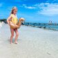 Peldriņķis Swim Essentials Golden Swan , 55 cm cena un informācija | Piepūšamās rotaļlietas un pludmales preces | 220.lv