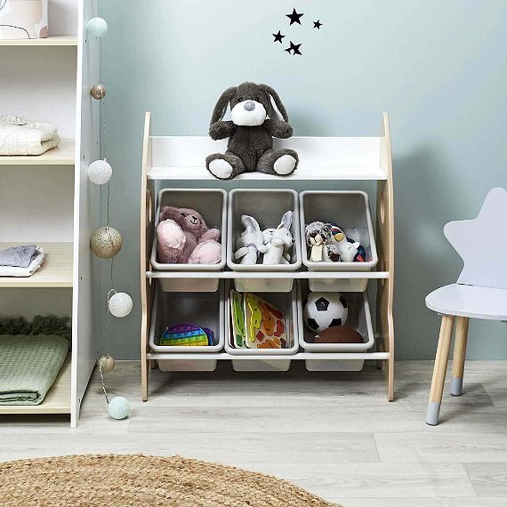 Rotaļlietu plaukts bērniem Home Deco Kids Raķete, 63,3x29,5x71,5 cm cena un informācija | Plaukti | 220.lv