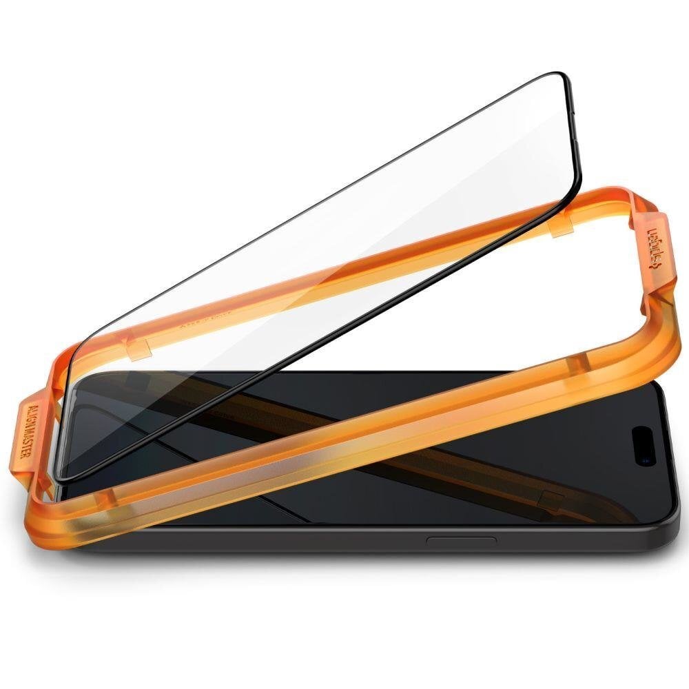 Spigen ALM Glass FC iPhone 15 ekrāna aizsargstikls, 2 gab. cena un informācija | Ekrāna aizsargstikli | 220.lv