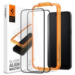 Spigen ALM Glass FC iPhone 15 Plus ekrāna aizsargstikls, 2 gab. cena un informācija | Ekrāna aizsargstikli | 220.lv