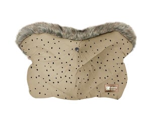 Ratu cimdi KikkaBoo Luxury Fur Dots, Beige cena un informācija | Aksesuāri bērnu ratiem | 220.lv