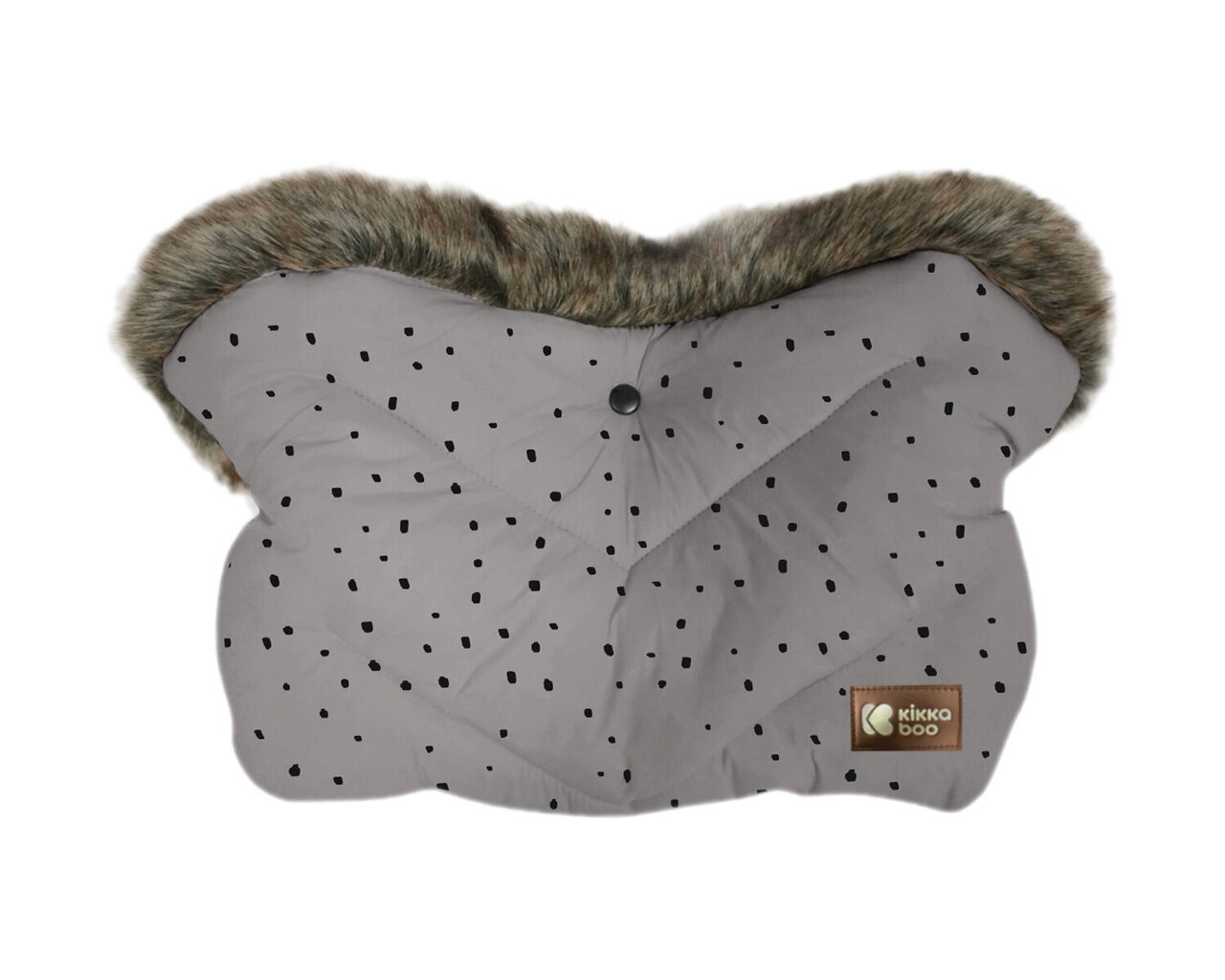 Ratu cimdi KikkaBoo Luxury Fur, Dots Grey cena un informācija | Aksesuāri bērnu ratiem | 220.lv