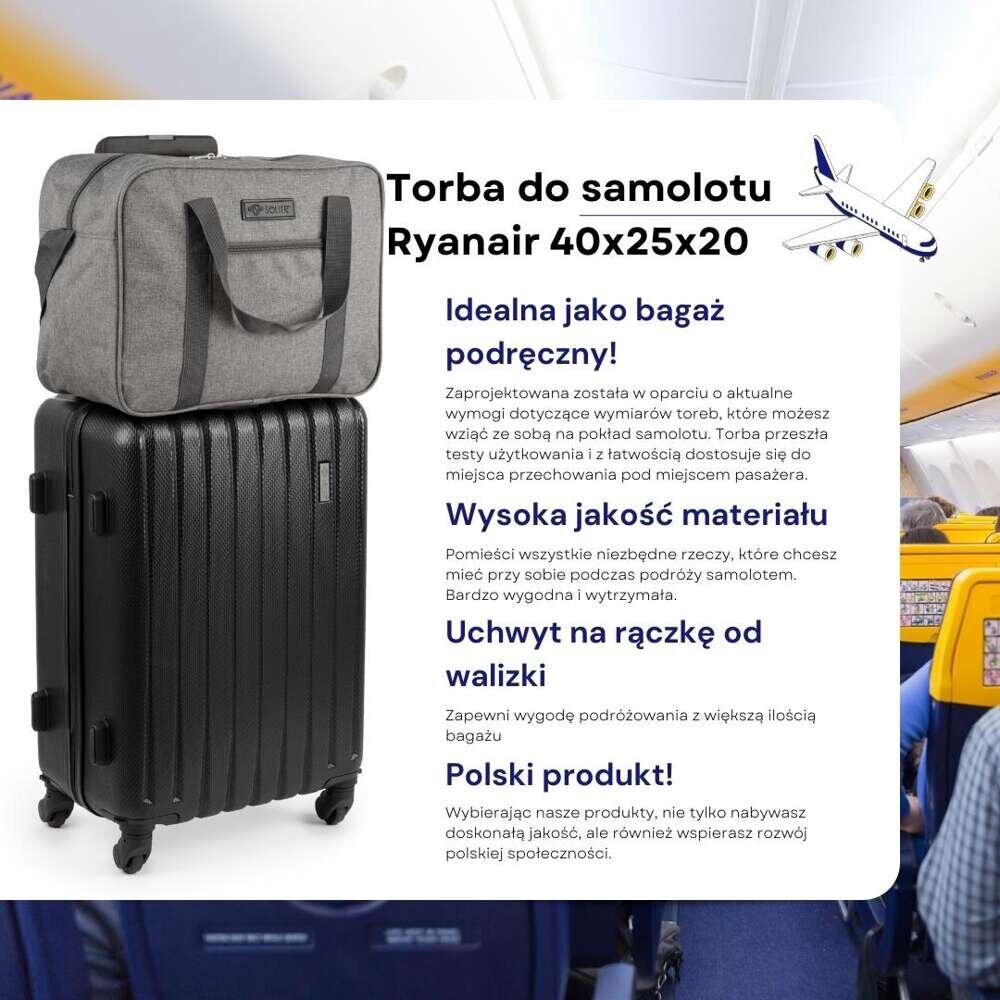 Rokas bagāžas soma Solier STB01, 40x25x20 cm, pelēka cena un informācija | Koferi, ceļojumu somas | 220.lv