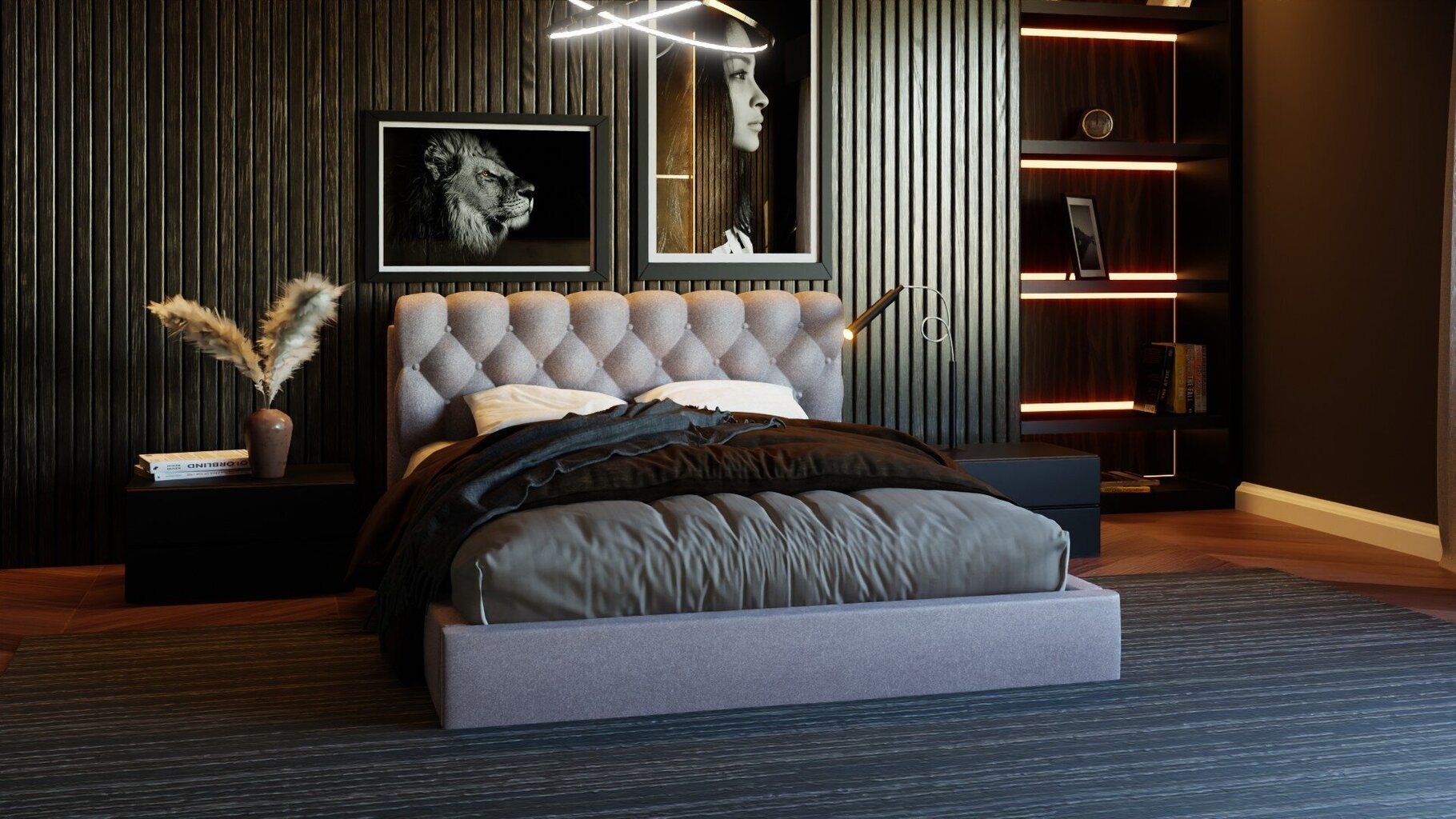 THRONE gulta, 180x200 cm, pelēka cena un informācija | Gultas | 220.lv