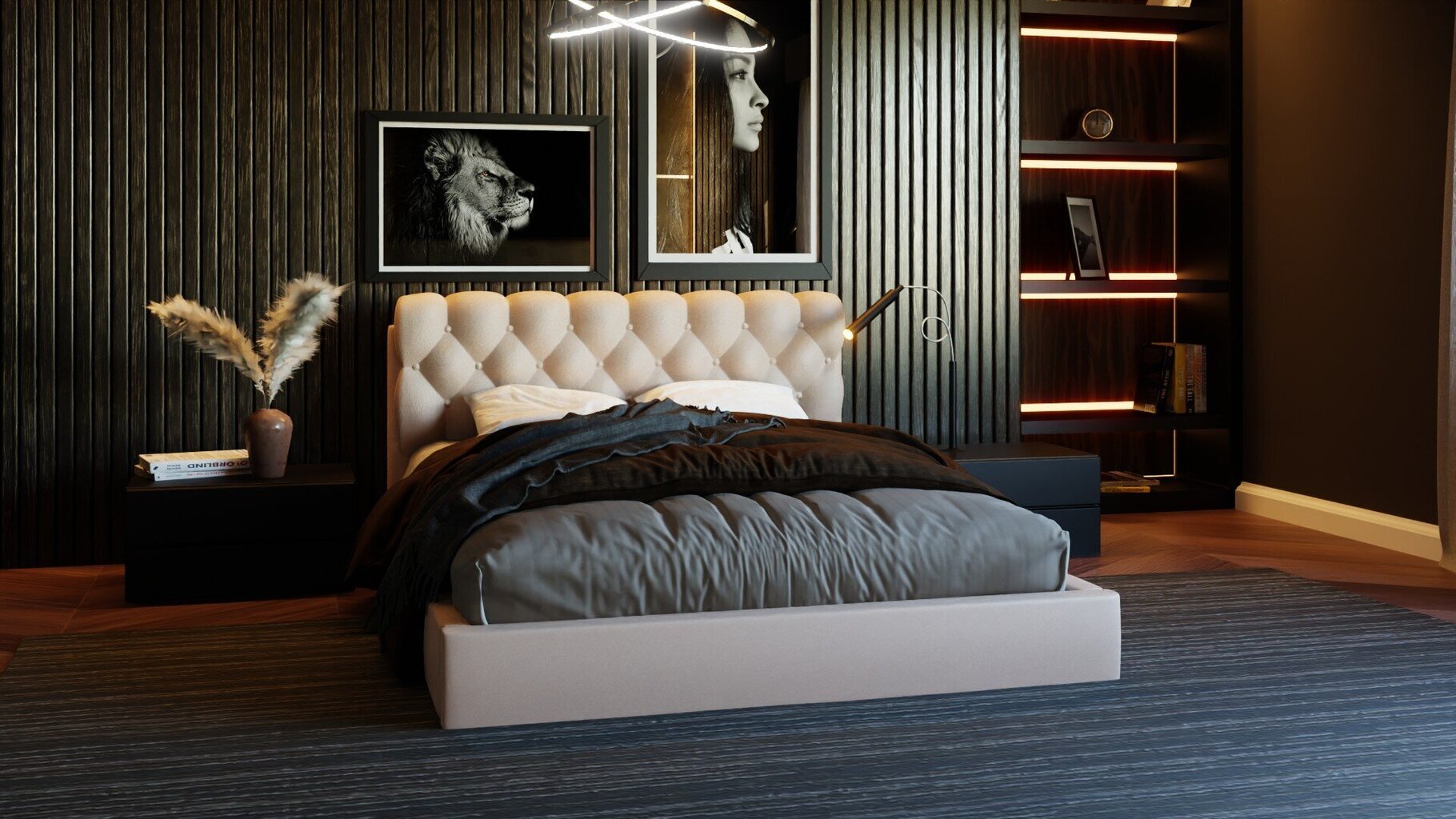THRONE gulta, 120x200 cm, bēša cena un informācija | Gultas | 220.lv