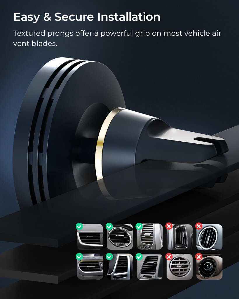 iOttie Velox Mini MagSafe Magnetic Wireless Air Vent Mount цена и информация | Auto turētāji | 220.lv