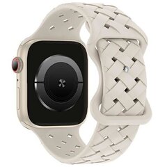 Beline pasek Apple Watch Silicone Woven 42|44|45|49mm beżowy |starlight box цена и информация | Аксессуары для смарт-часов и браслетов | 220.lv