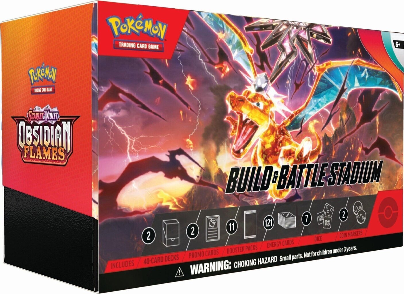 Spēļu karšu komplekts Pokemon Scarlet & Violet 3 Obsidian Flames Build &  Battle Stadium Box цена | 220.lv