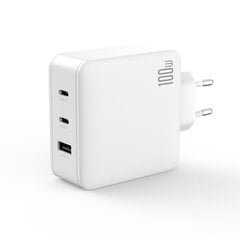 XO wall charger CE14 PD QC 3.0 100W 1x USB 2x USB-C white цена и информация | Зарядные устройства для телефонов | 220.lv