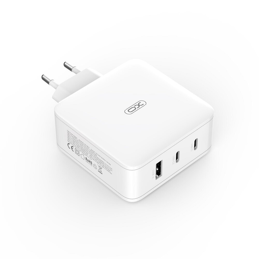 XO sienas lādētājs CE14 PD QC 3.0 100W 1x USB 2x USB-C balts цена и информация | Lādētāji un adapteri | 220.lv