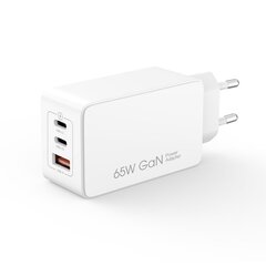 XO wall charger CE13 PD QC 3.0 65W 1x USB 2x USB-C white цена и информация | Зарядные устройства для телефонов | 220.lv