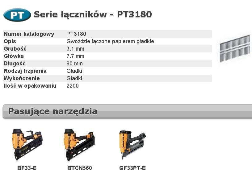 BOSTITCH naglas 33 3,1 x 80mm 2200 gab. цена и информация | Rokas instrumenti | 220.lv