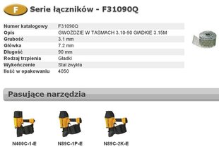 BOSTITCH NAGAS F 3.10 x 90mm 4050gab. F31090Q cena un informācija | Stiprinājumi | 220.lv