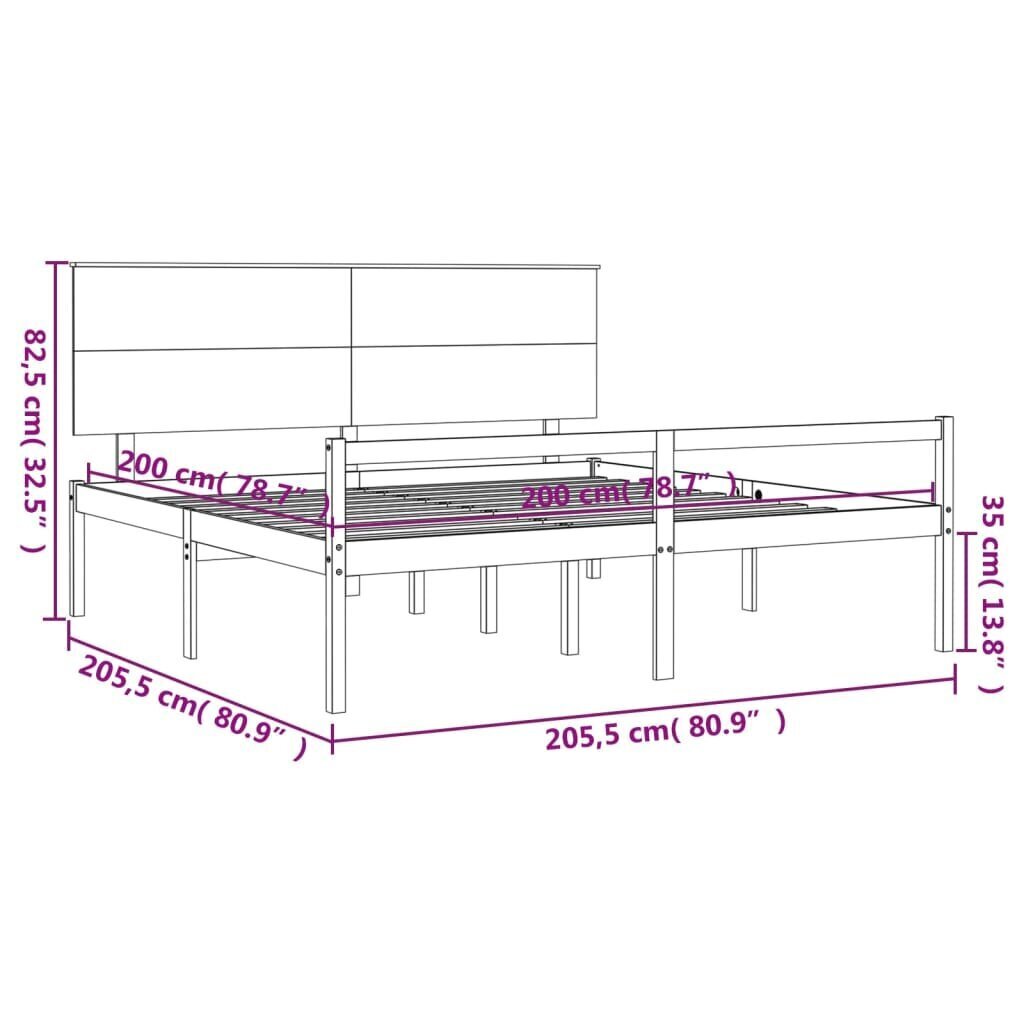 Gultas rāmis vidaXL, 200x200 cm, balts cena un informācija | Gultas | 220.lv