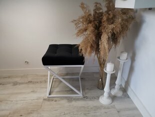 Pufs ADRK Furniture Kiko, melns/balts cena un informācija | Sēžammaisi, pufi | 220.lv