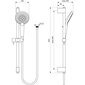 Ideāls standarta Idealrain EvoJET apaļš 3 F dušas galva 125 mm (8 l/min) un 600mm dušas statīvs ar metāla kronšteiniem, 1750mm dušas šļūtene, hroma B1761AA cena un informācija | Jaucējkrāni | 220.lv