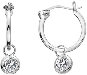 Sudraba apaļi auskari ar 2in1 dimantiem Hoops Topaz Hot Diamonds DE628 sHD1299 cena un informācija | Auskari | 220.lv